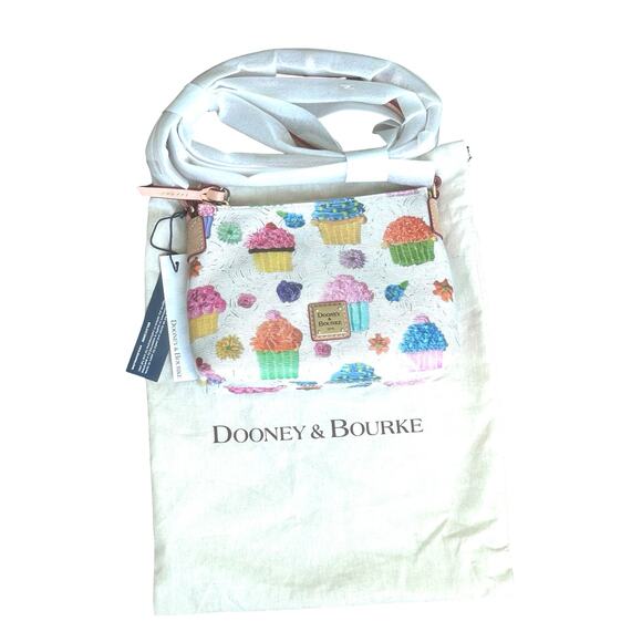 NWT Dooney & Bourke White Multicolor Cupcake Print Crossbody Bag Purse - Picture 2 of 10